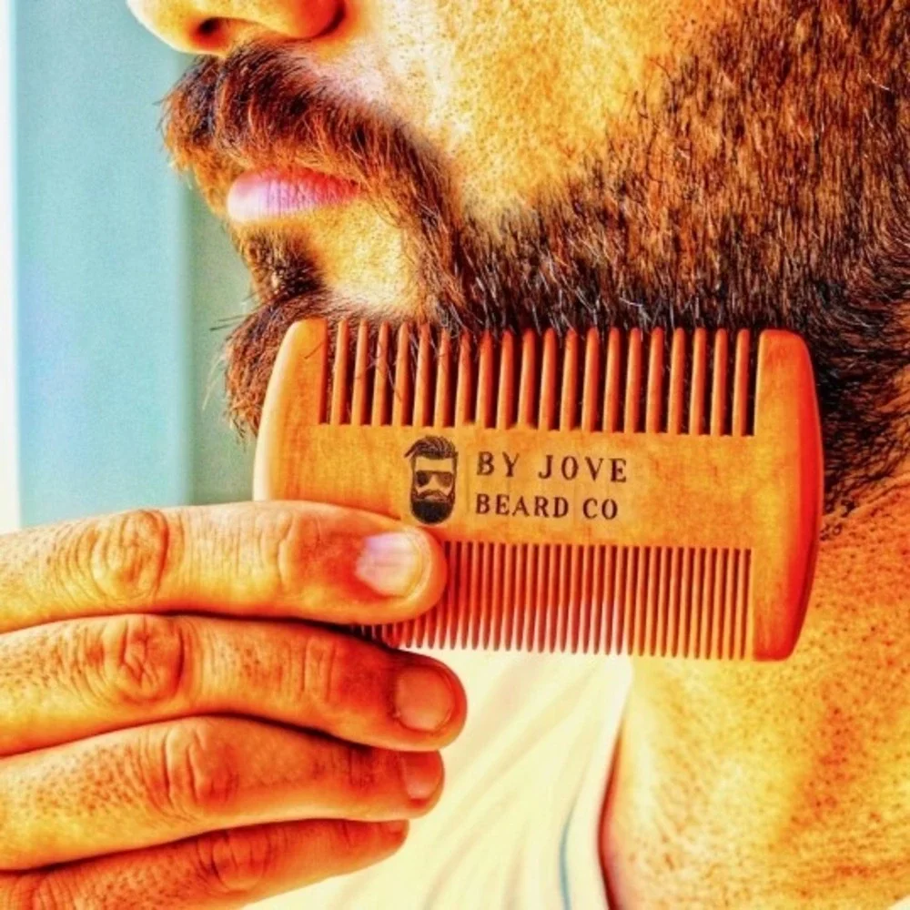 Boar's Hair Beard Brush & Natural Sandalwood Beard‎ Comb Grooming Kit for Men